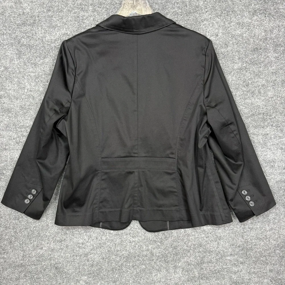 Lane Bryant Blazer Womens 18 Black Cotton Spandex Button Front Jacket‎ Career
